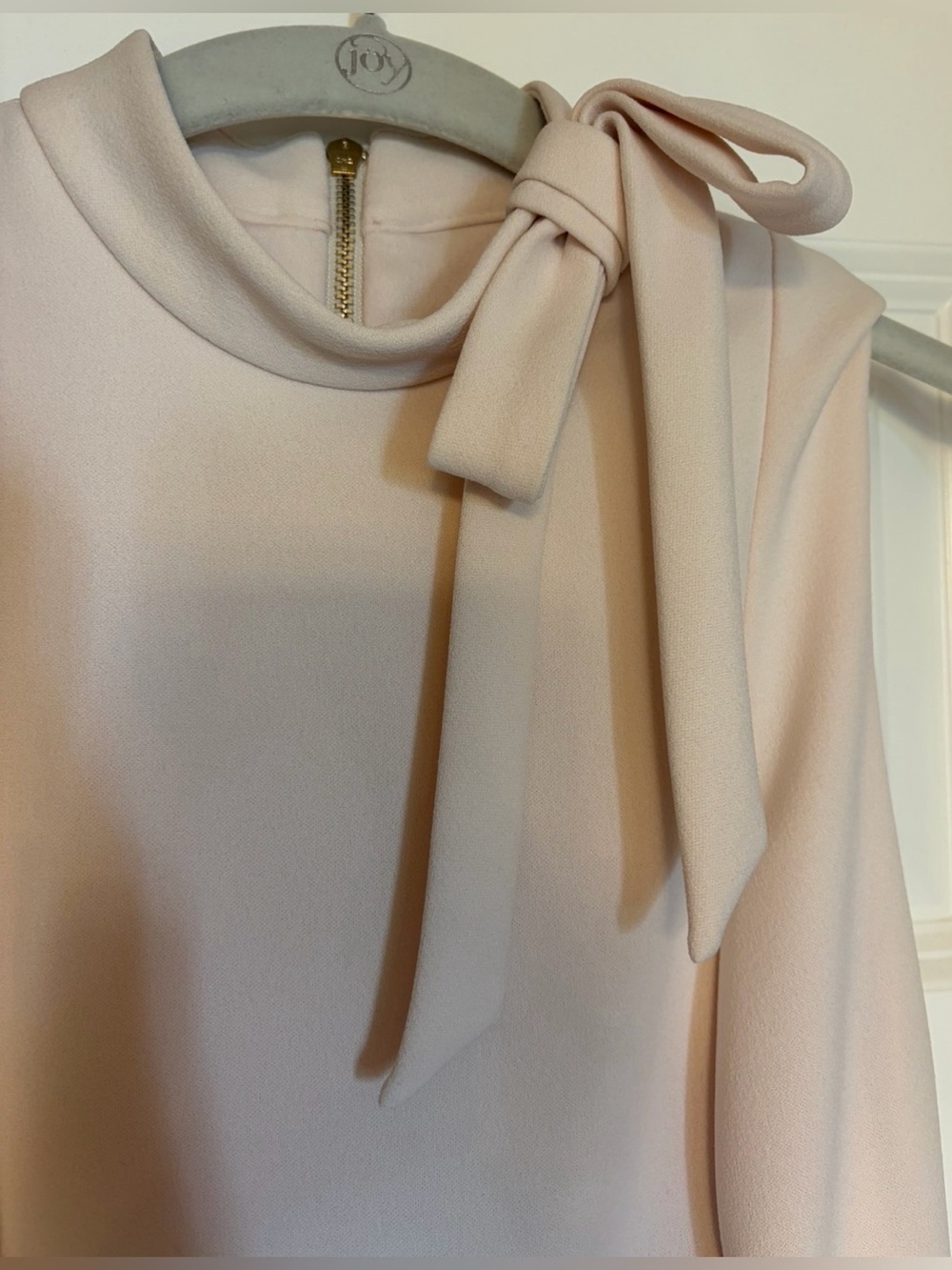 Calvin Klein Pastel Pink Sleeveless Dress with Neck Tie - Picture 3 of 9